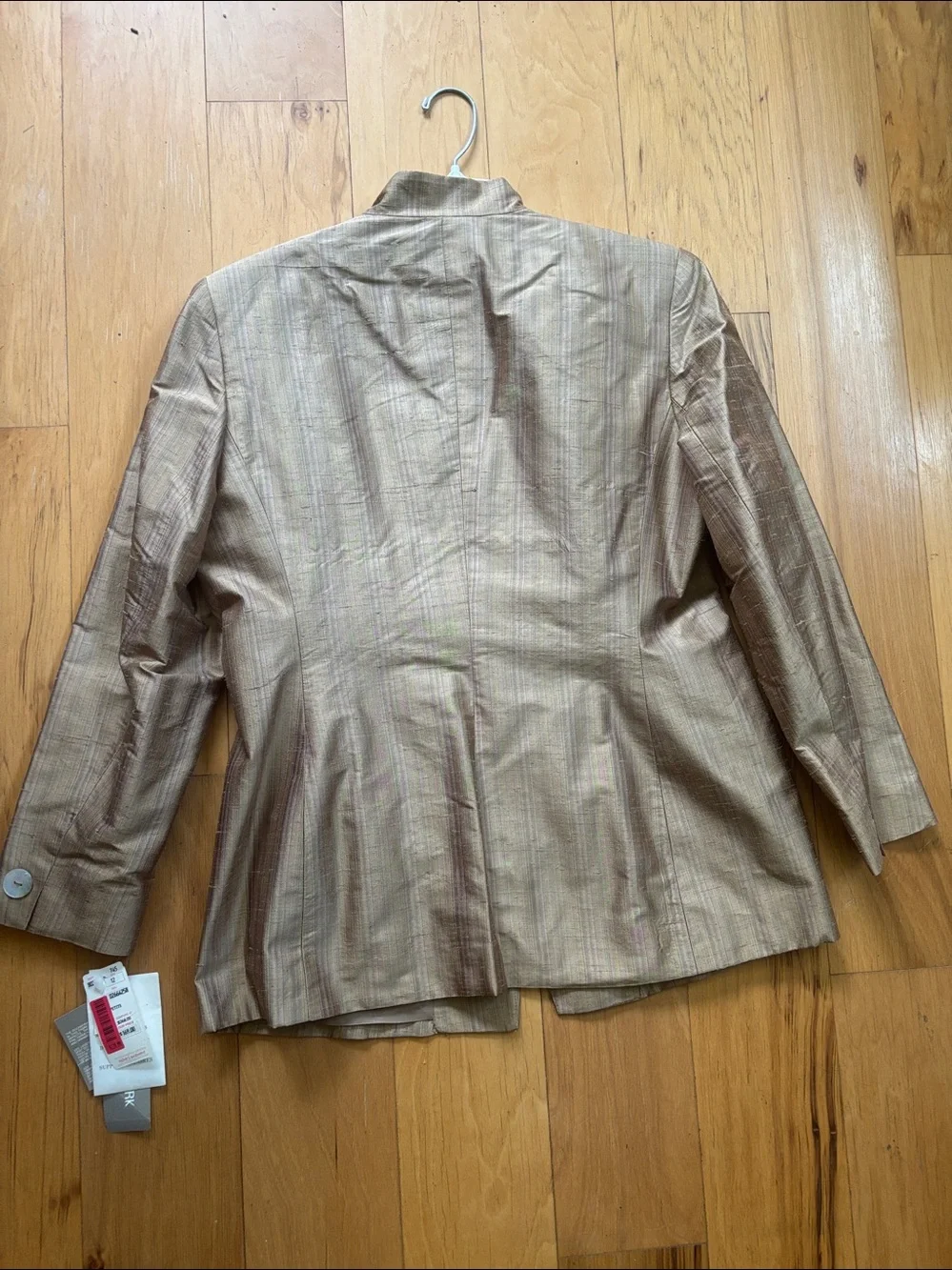 Vintage Jones New York tan/ brown silk suit size 12 petite. NWT